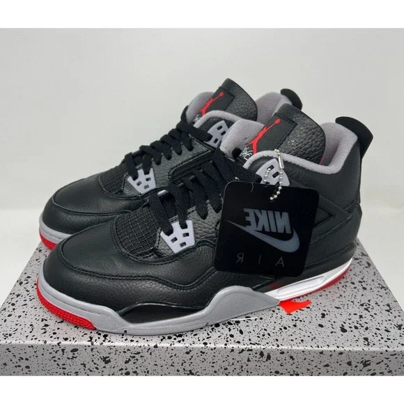 Air Jordan 4 Retro Bred Reimagined (GS) Youth Shoes FQ8213-006 Size 7Y - Picture 2 of 9